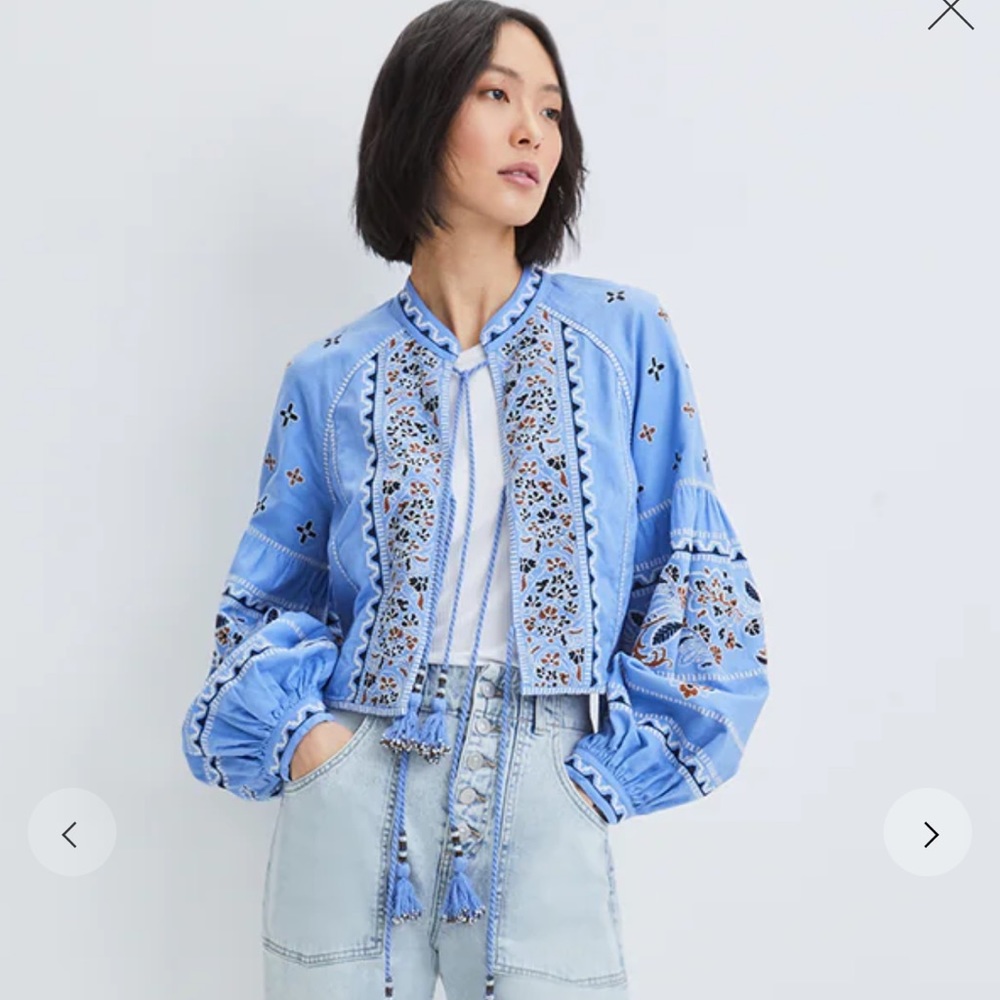 RIVOLI EMBELLISHED LINEN JACKET